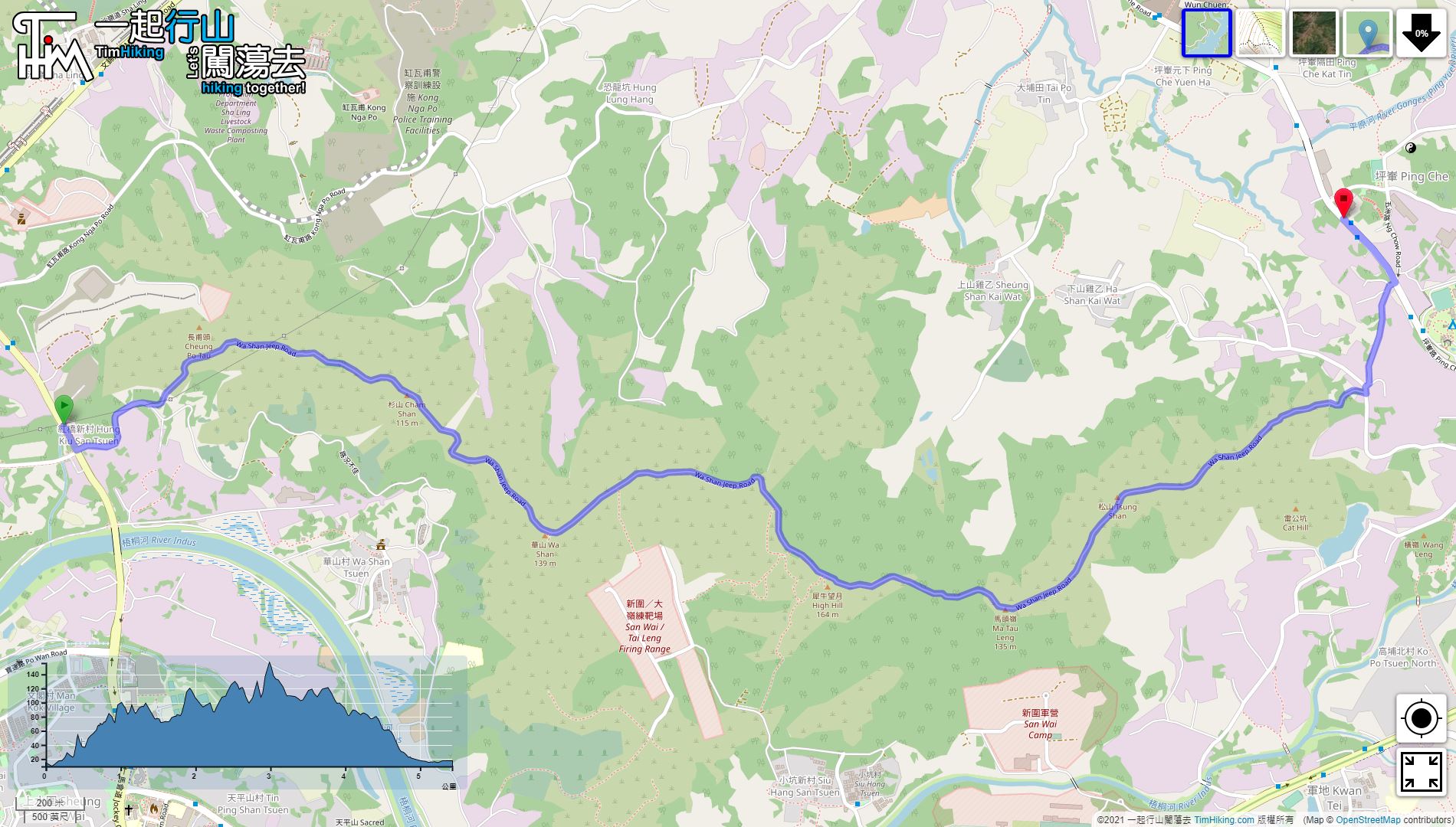 「華山」路線地圖