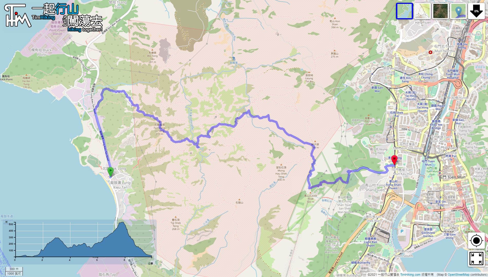 「青山腹地 青山」路線地圖