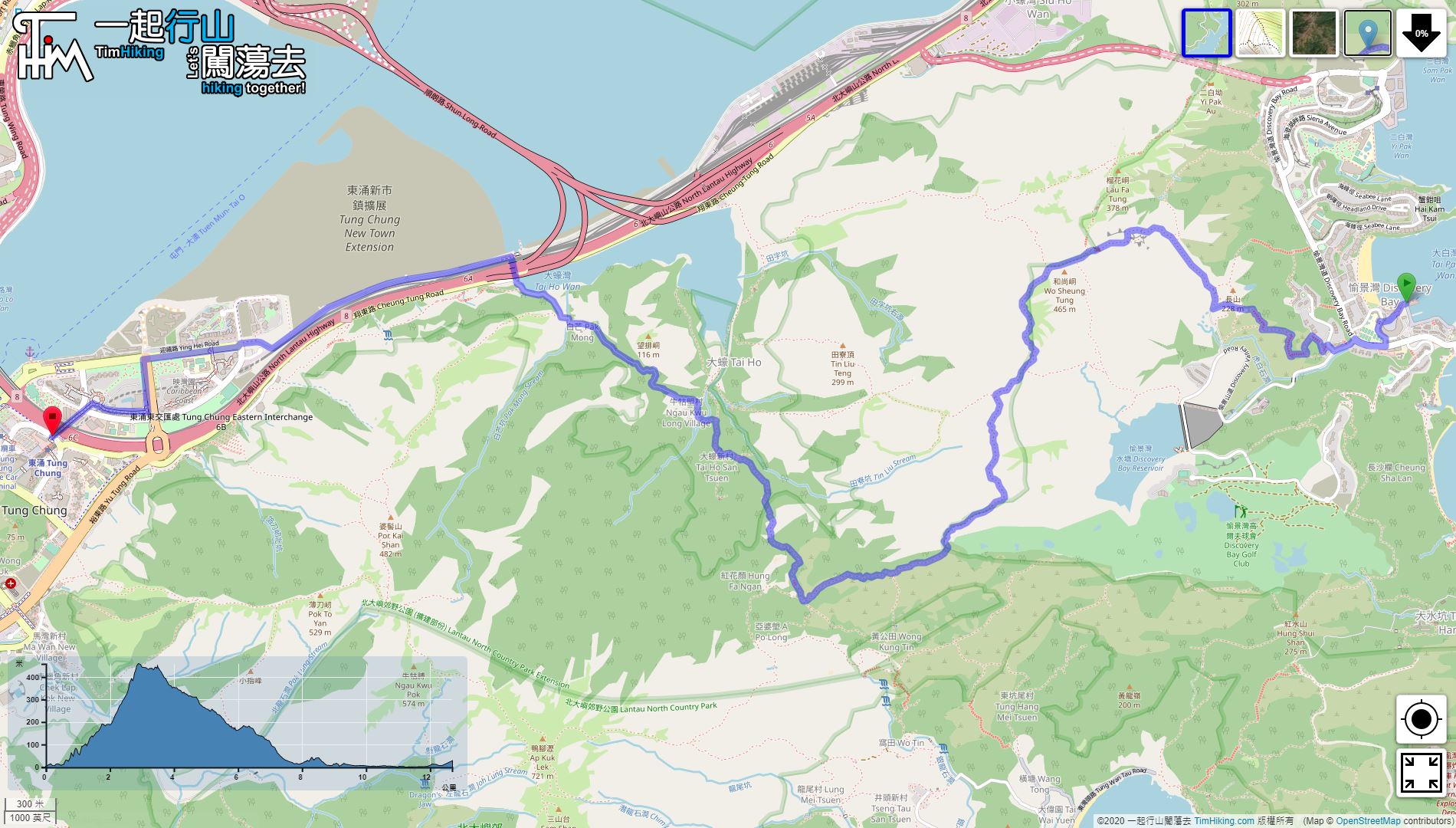 「老虎頭」路線地圖