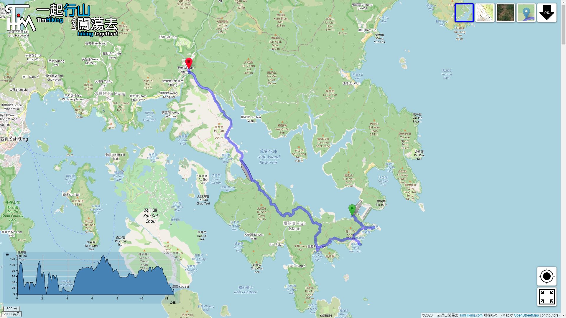 「破邊洲」路線地圖