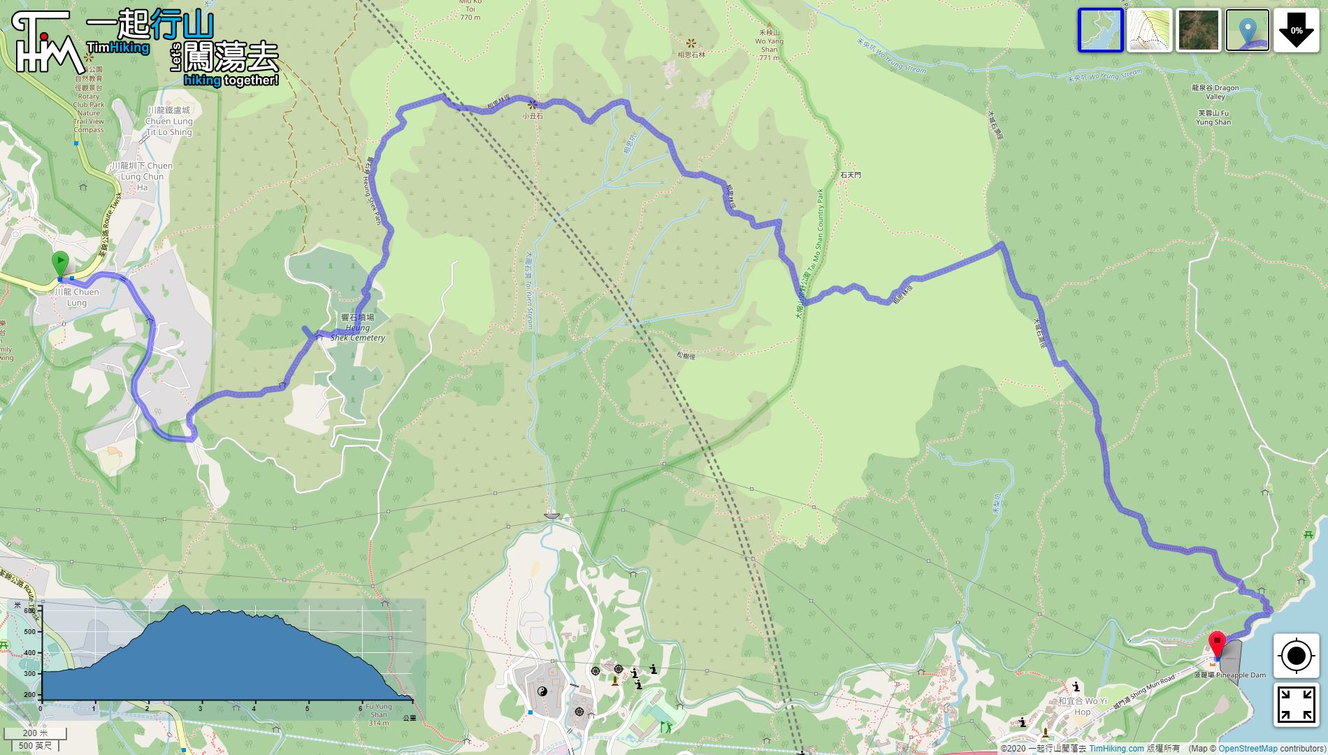 「Chuen Lung Heung Shek, Sheung Sze Forest Trail」路線Map