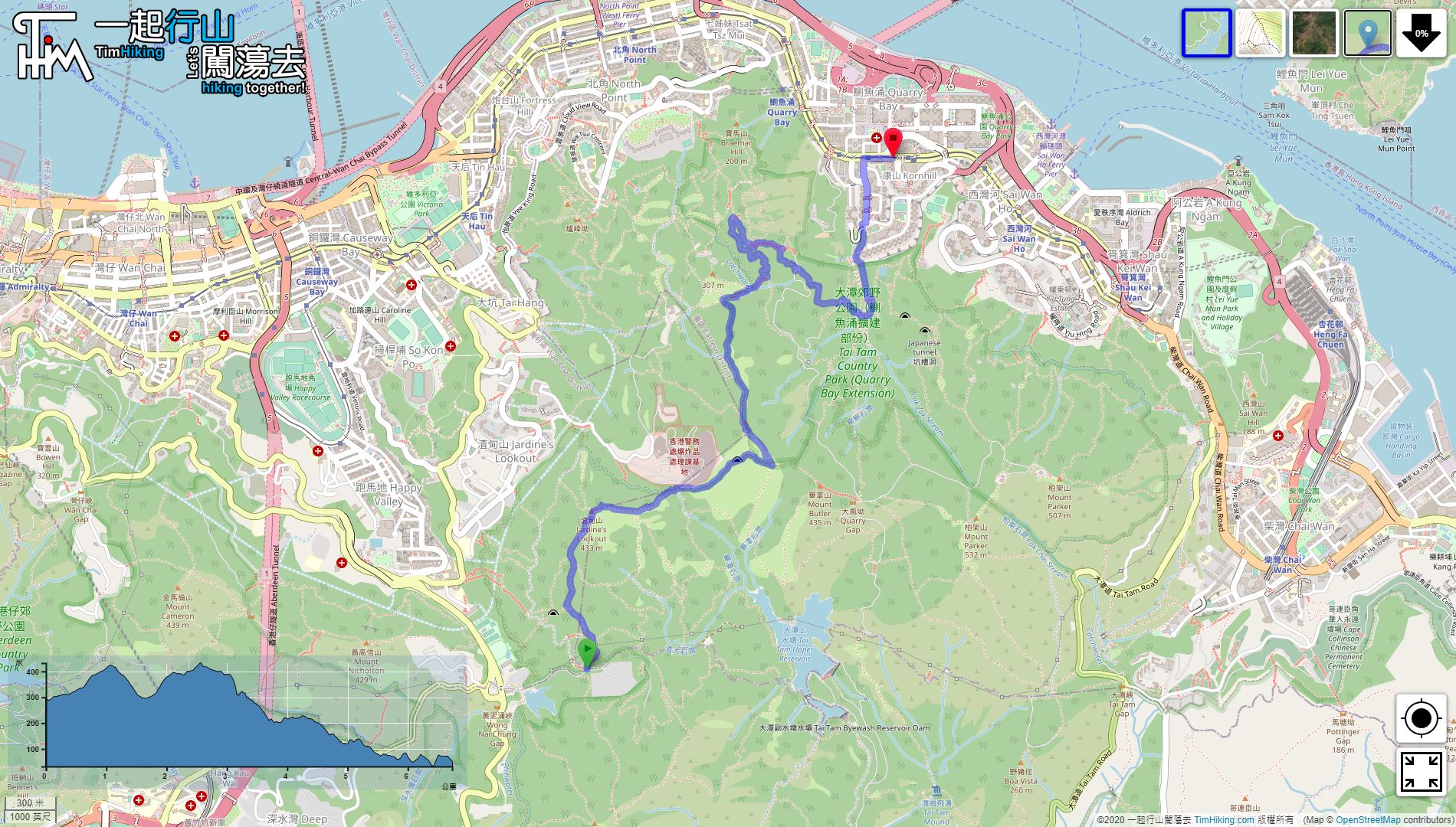 「衛奕信徑第2段」路線地圖