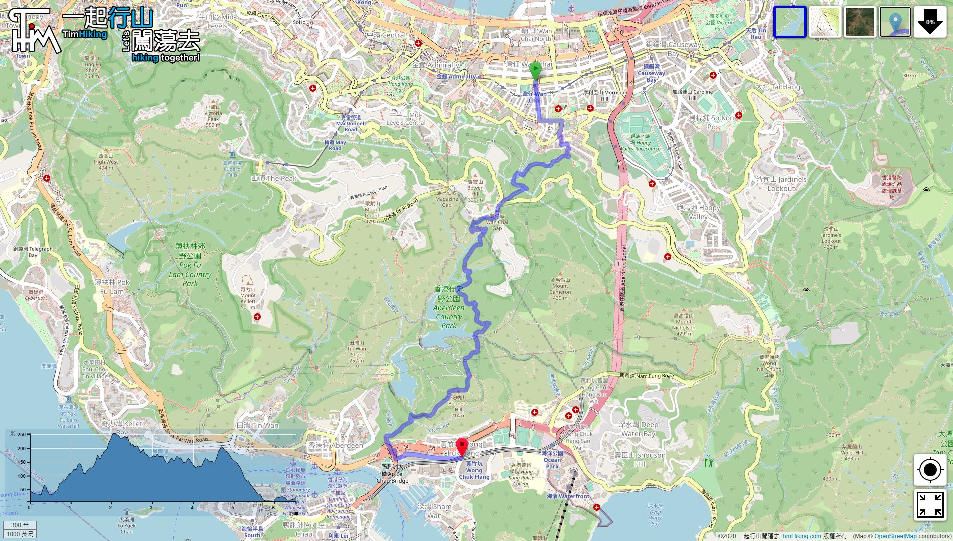 「南子午線石 班納山」路線地圖