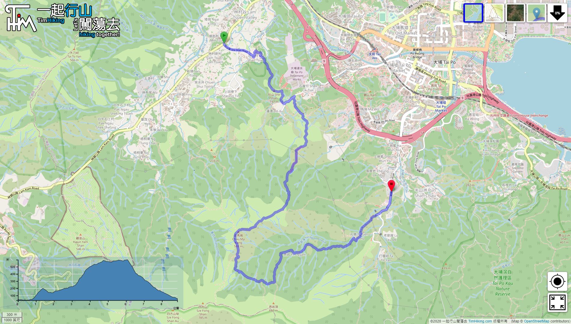 「社山 走馬崗 燕岩」路線地圖