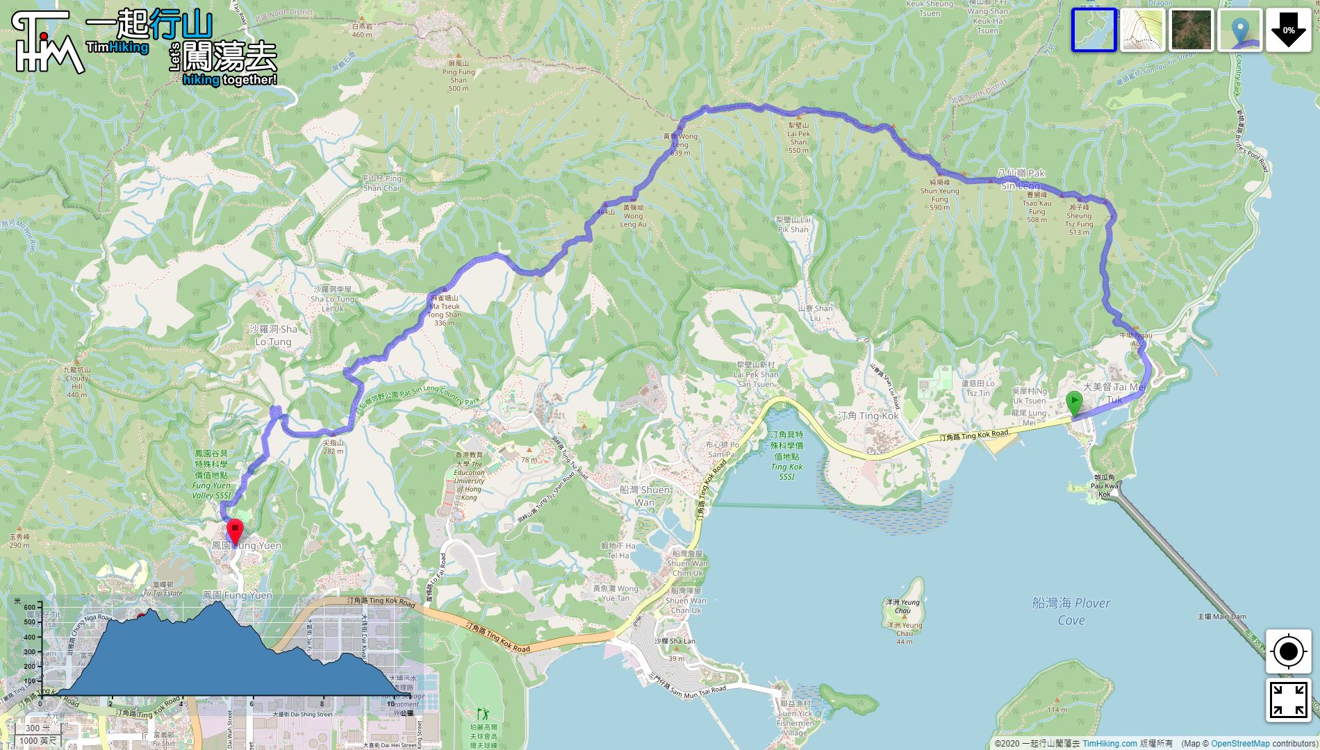 「馬騮崖 麻雀塘山」路線地圖