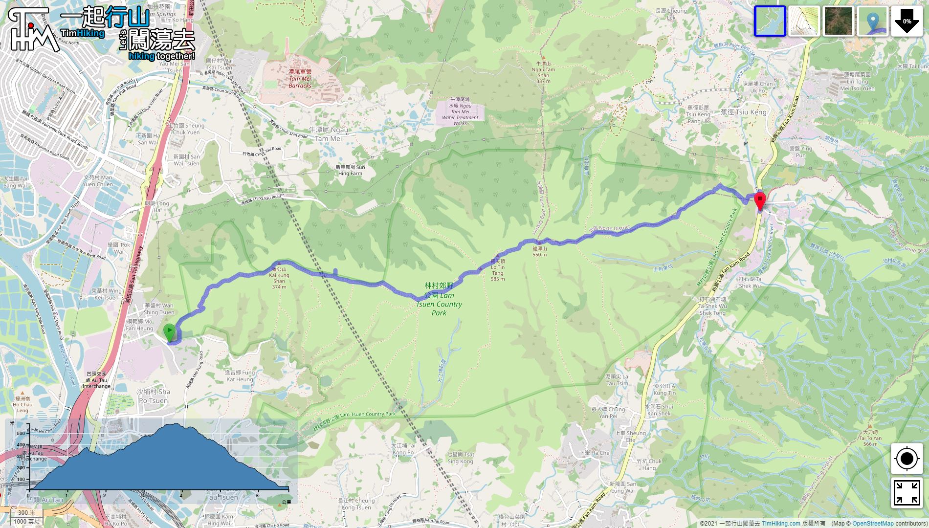 「雞公嶺 雞公山 (2021舊線)」路線地圖