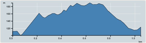 攀升︰89米　　下降︰89米　　最高︰190米　　最低︰101米<br><p class='smallfont'>海拔高度值只供參考 誤差約是30米內