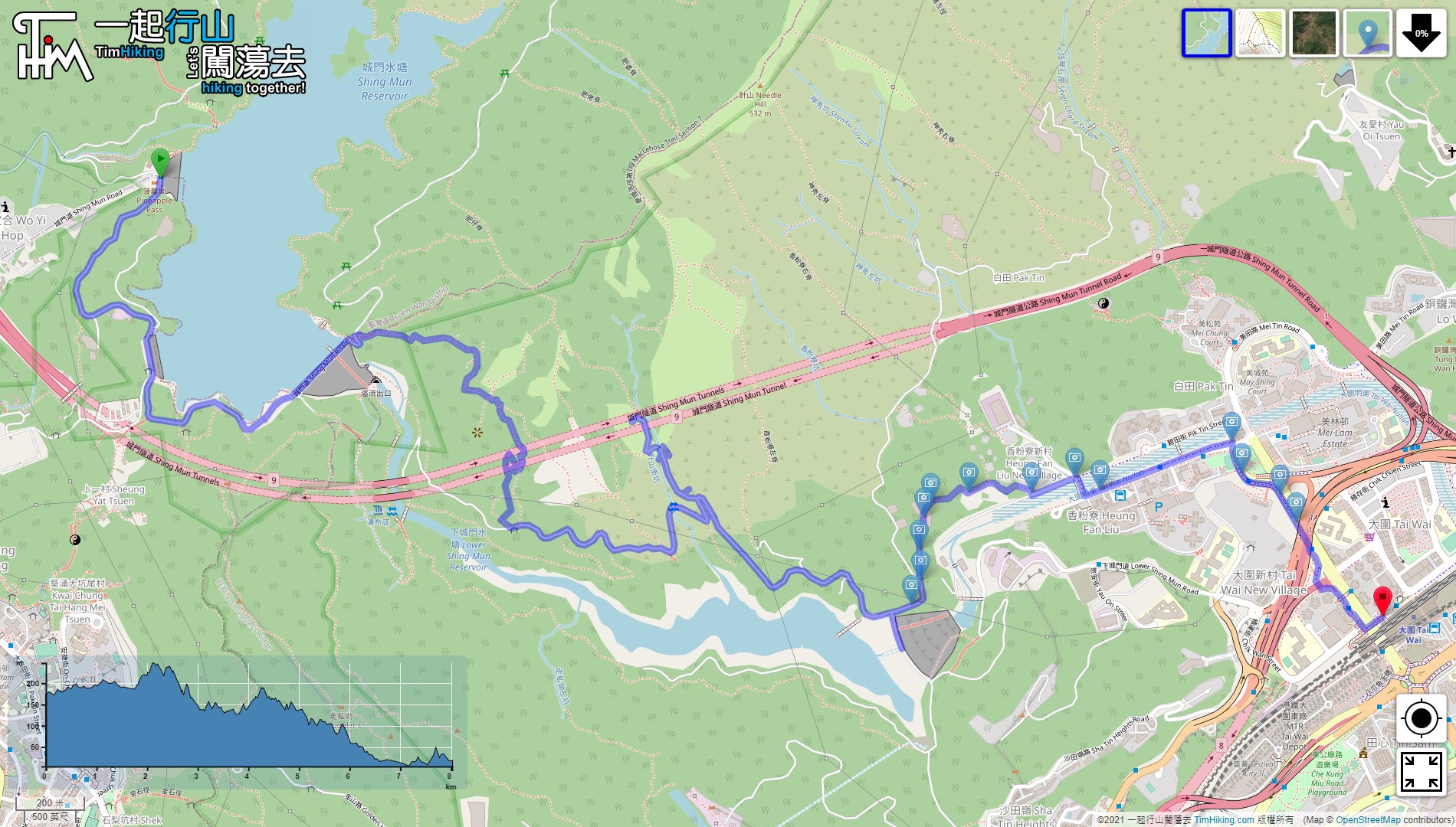 「針山礦場 仁興礦場」路線地圖