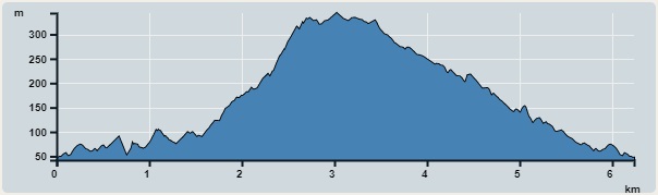 攀升︰339米　　下降︰331米　　最高︰343米　　最低︰42米<br><p class='smallfont'>海拔高度值只供參考 誤差約是30米內