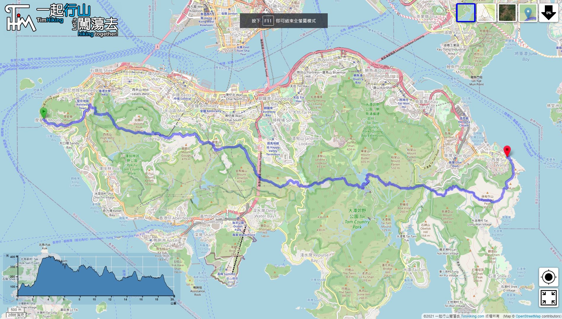 「劏青蛙 (2021舊線)」路線地圖