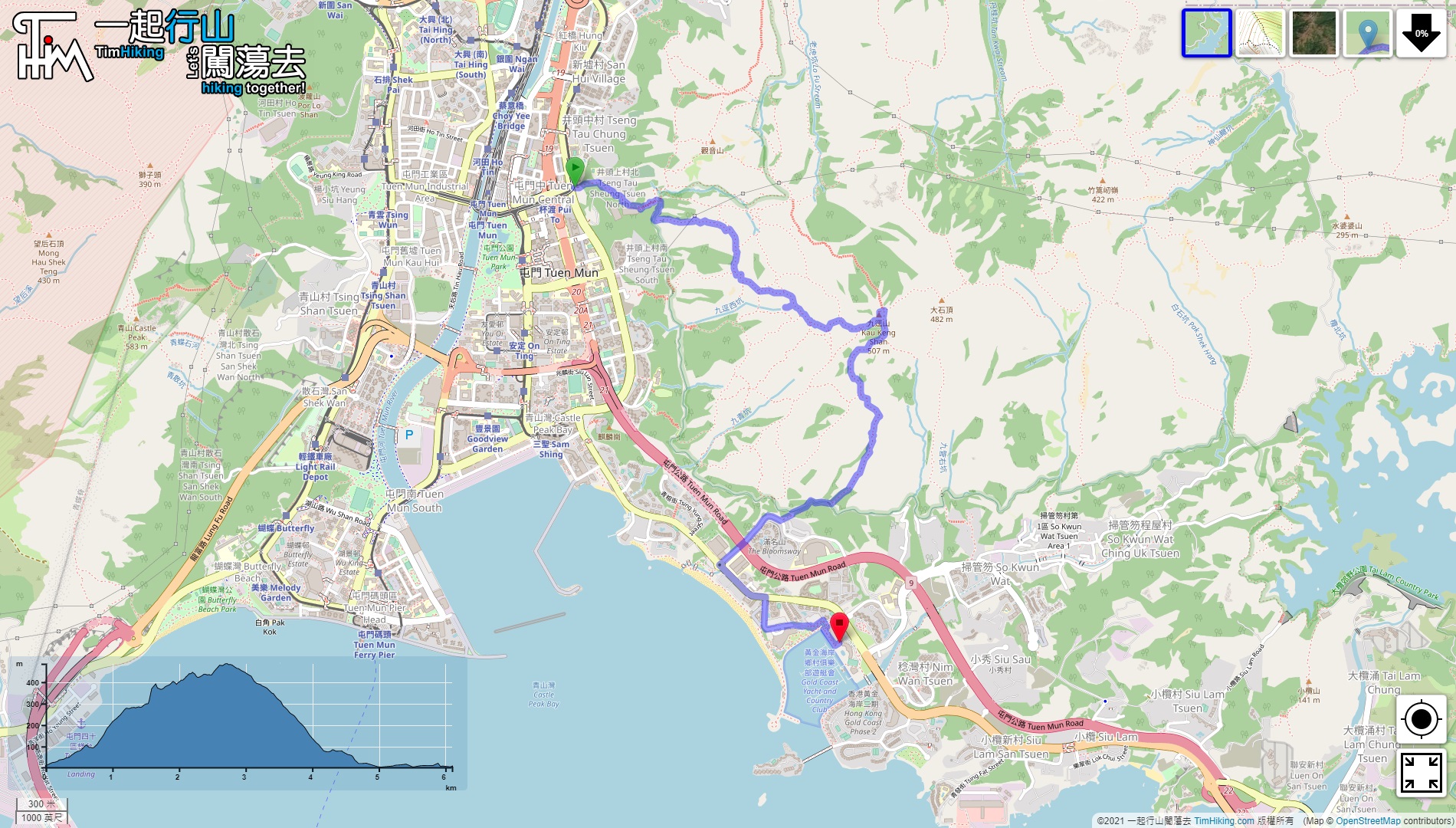 「IRONMAN石 九逕山」路線地圖