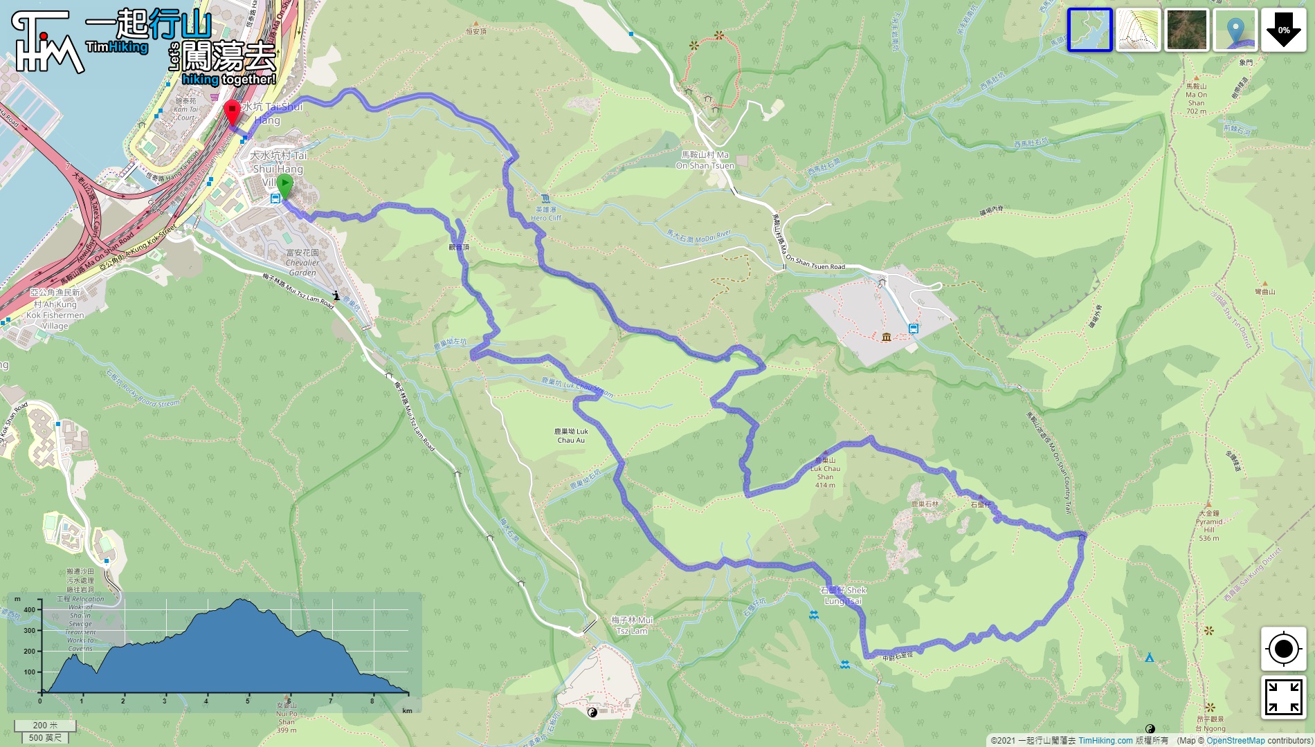 「觀音頂 鹿巢山」路線地圖