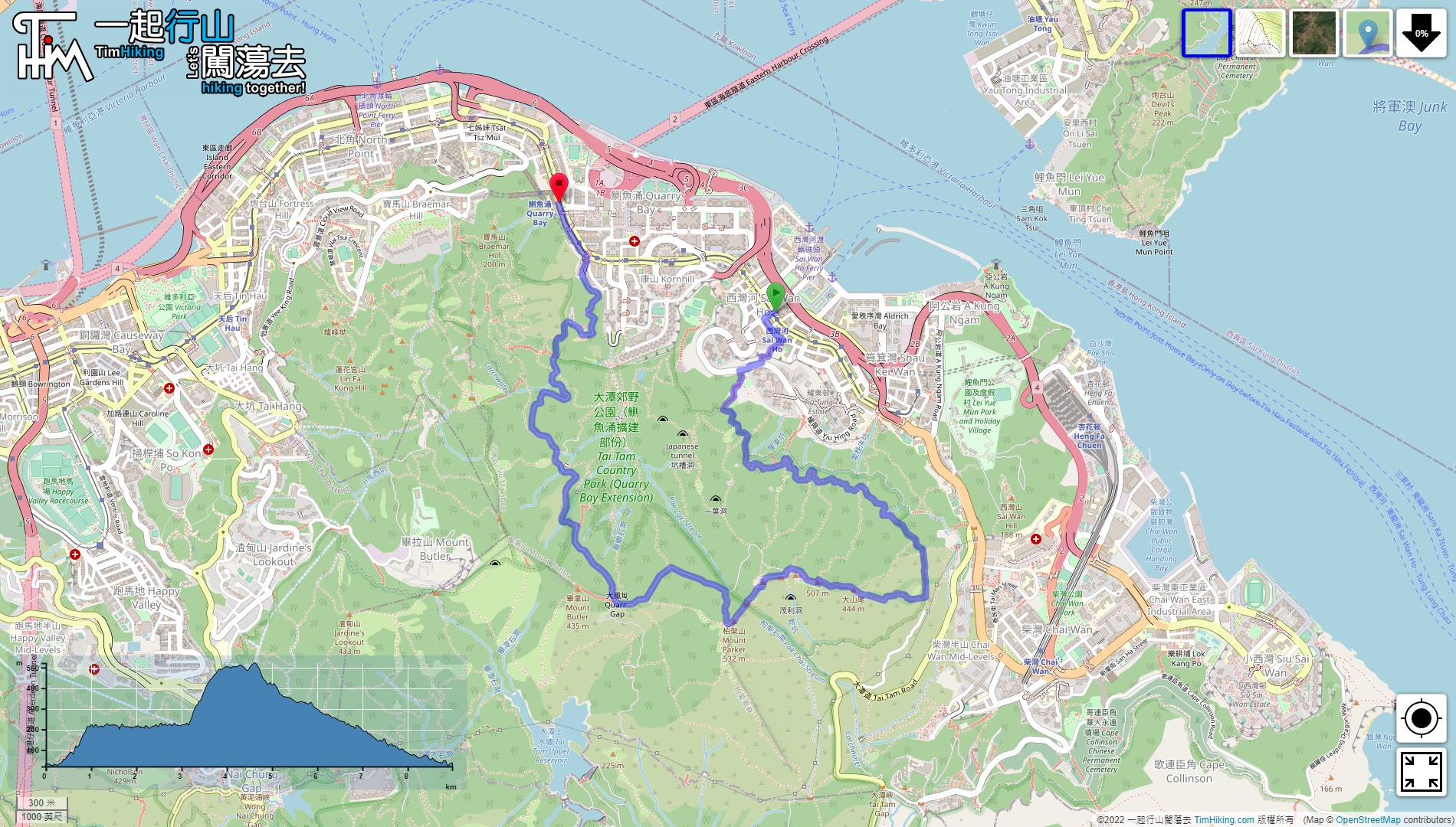 「柏架東脊 (封路)」路線地圖