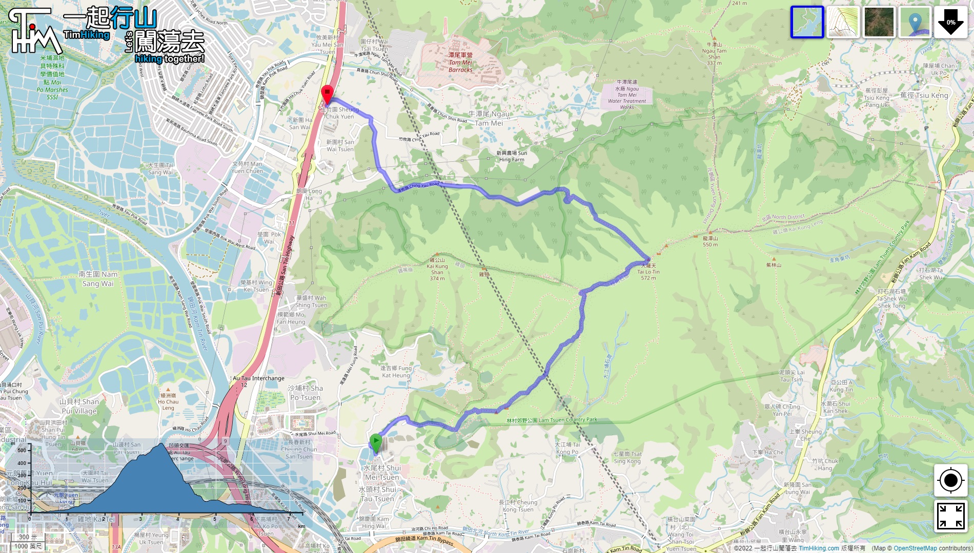 「雞公嶺 蛇鼠脊」路線地圖