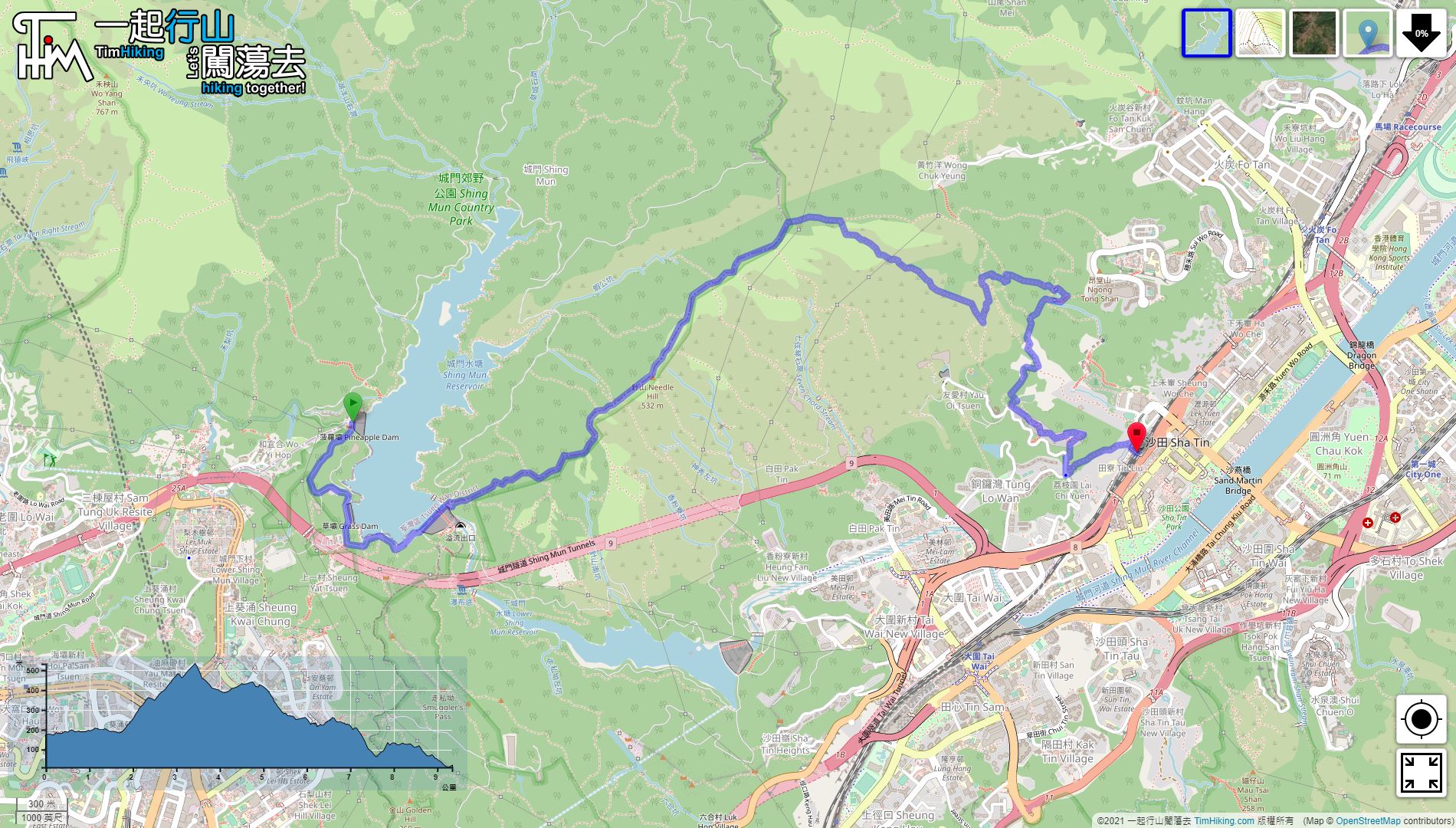 「針山 道風山」路線地圖