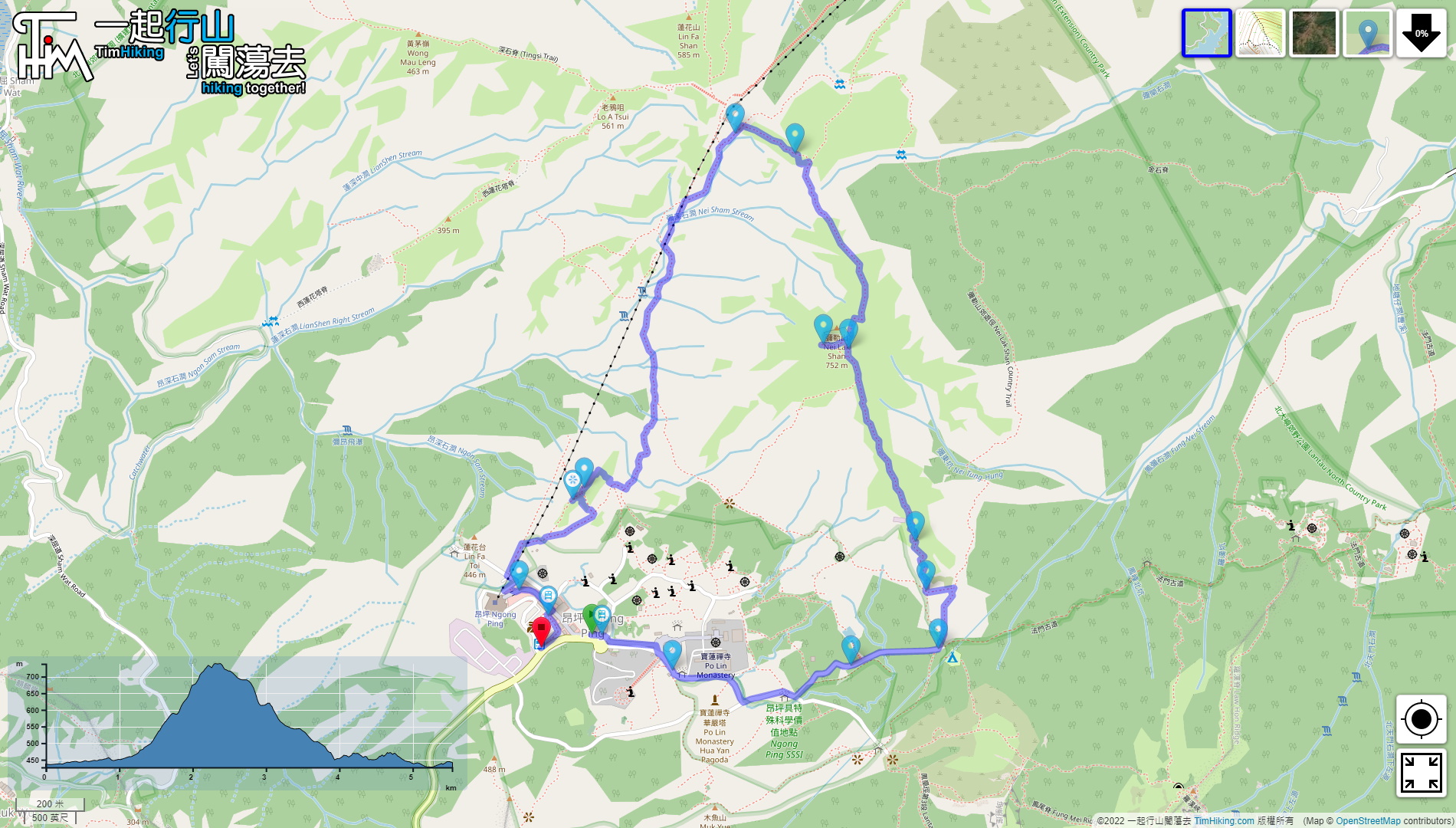 「彌勒山 新昂坪觀景台」路線地圖