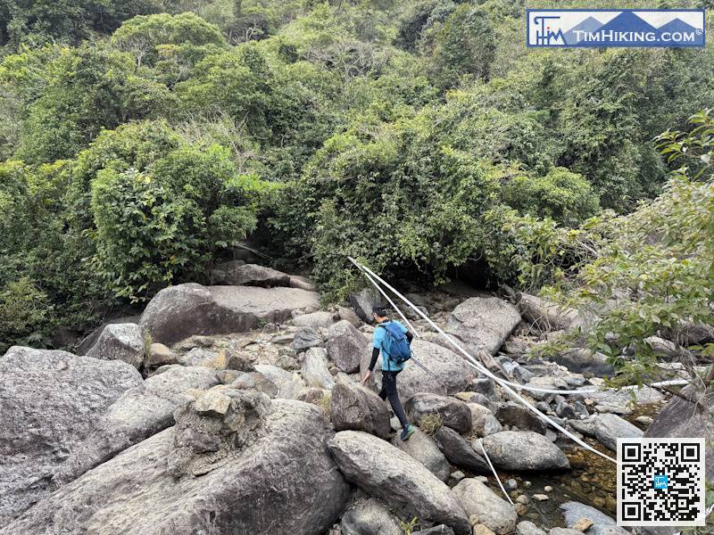 At the end of the trail, you have to cross a large rock stream.