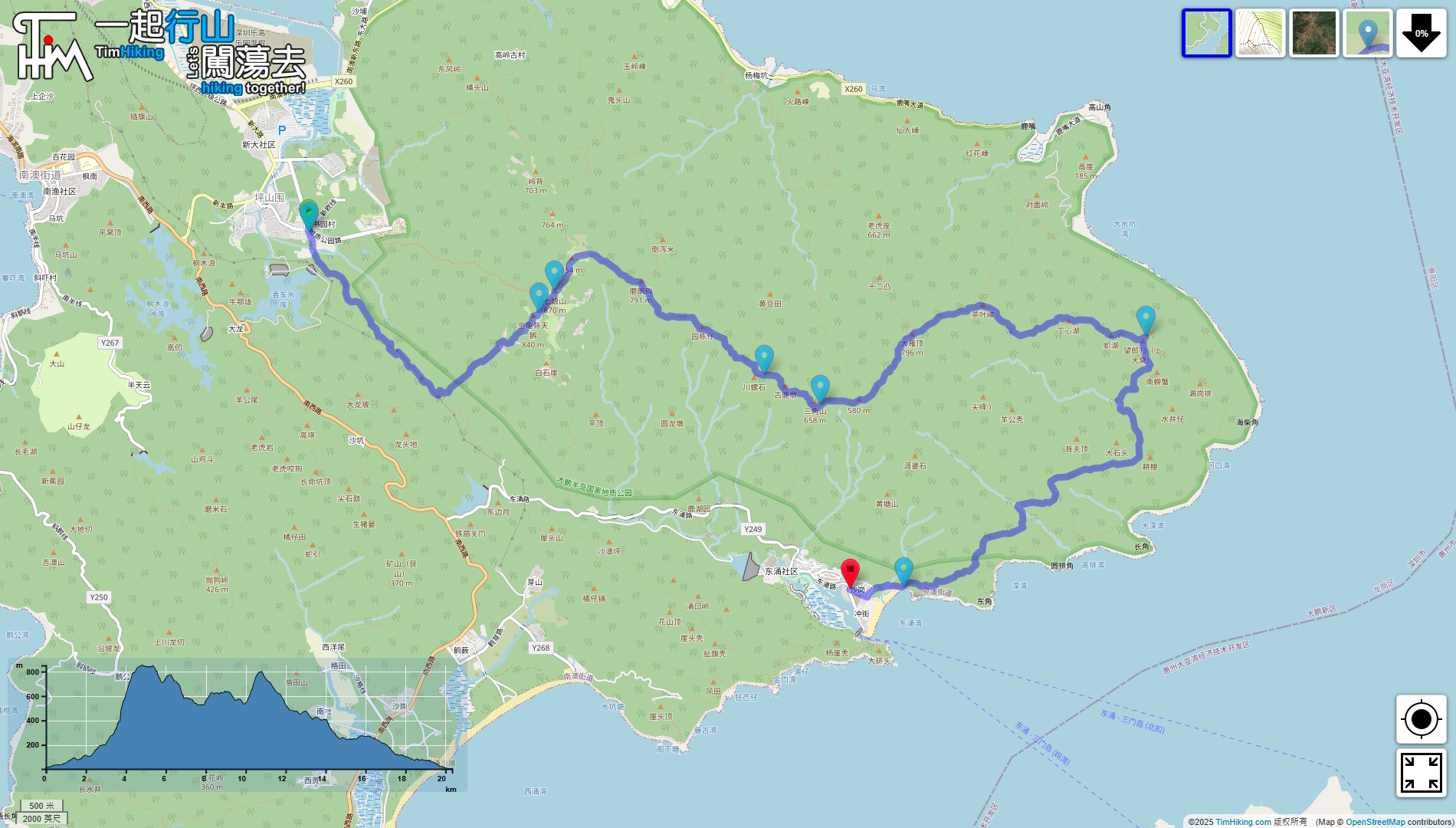 「Qin Da Wang Dong Route」路線Map