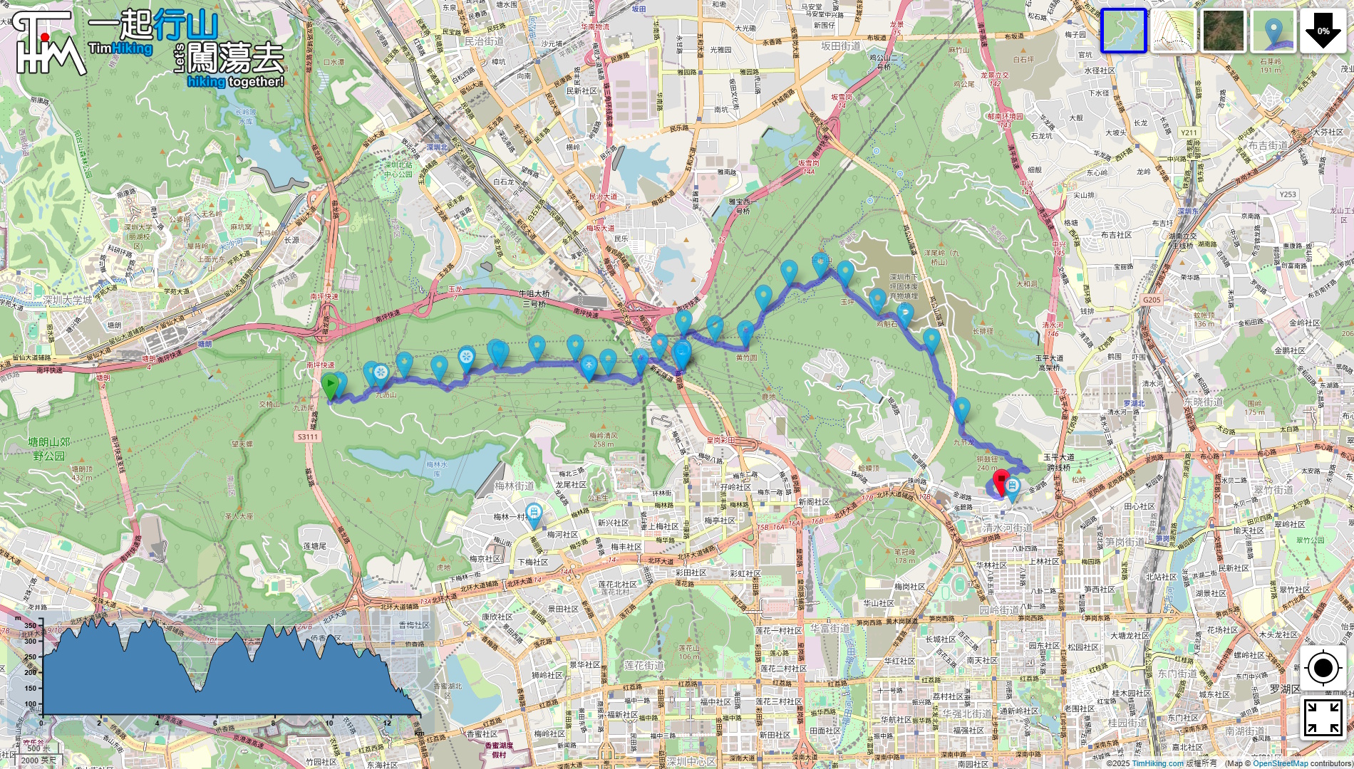 「Kunpeng Trail (Section 8) Meilin Mountain, Yinhu Mountain」路線Map