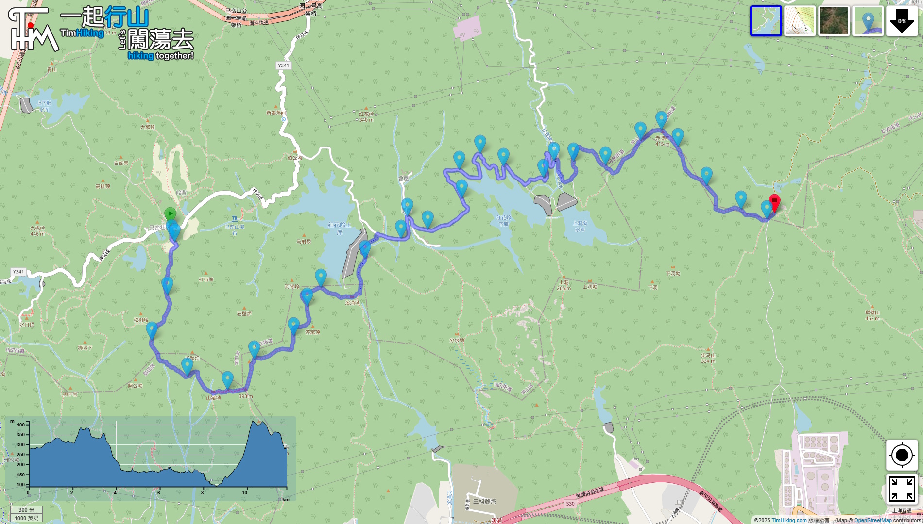 「鯤鵬徑第十四段 赤澳嶺」路線地圖
