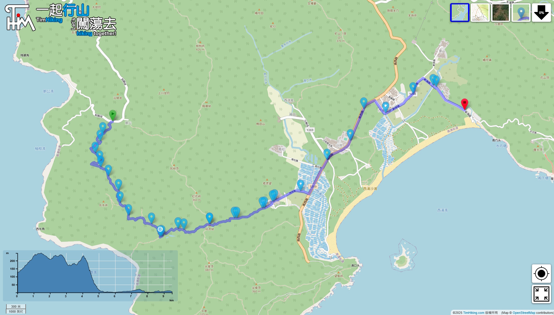 「鯤鵬徑第十八段 大鹿港徑」路線地圖