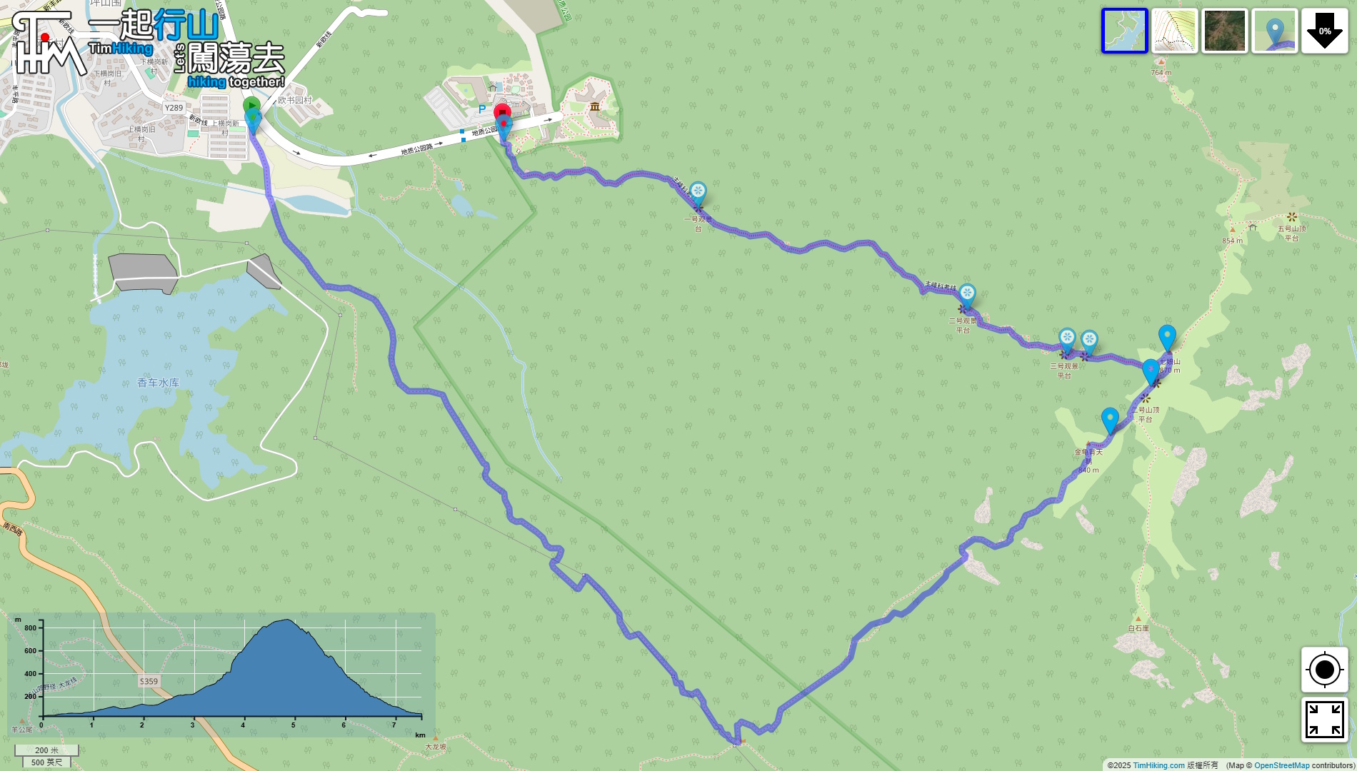 「七娘山小環綫」路線地圖
