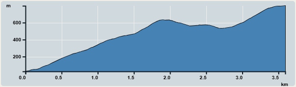 攀升︰880米　　下降︰774米　　最高︰799米　　最低︰25米<br><p class='smallfont'>海拔高度值只供參考 誤差約是30米內